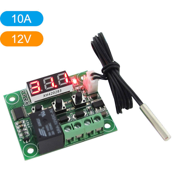 (Rødt lys W1209 + skal) XH-W1209 digital displaytermostat