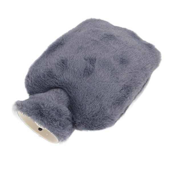 Pehmoinen kuumavesipullo pehmeällä kannella 2000ml Anti-Scald Double Hand Insert - Tummanharmaa