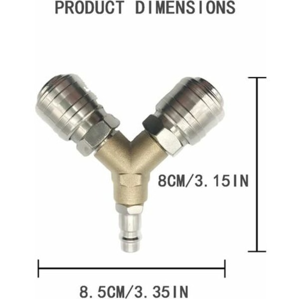 Paineilman jakaja, paineilmaliitin, paineilmakytkin, kahdella 1/4 tuuman kierreliittimellä, ruoste