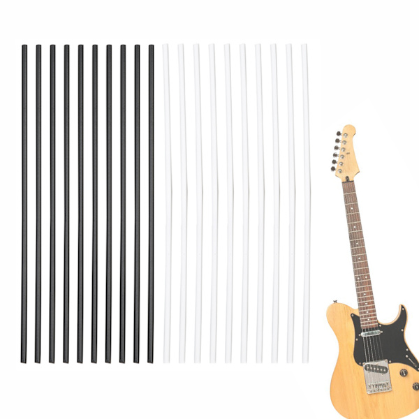 20 stk. ABS Guitar Side Dot Position Markører 100 mm Længde Hvid Sort