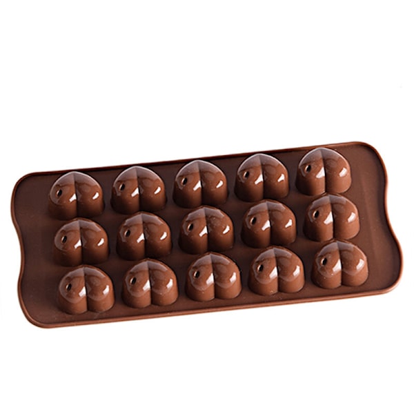 Valentinsdag silikone 15 hulrum hjerteformet chokoladeform
