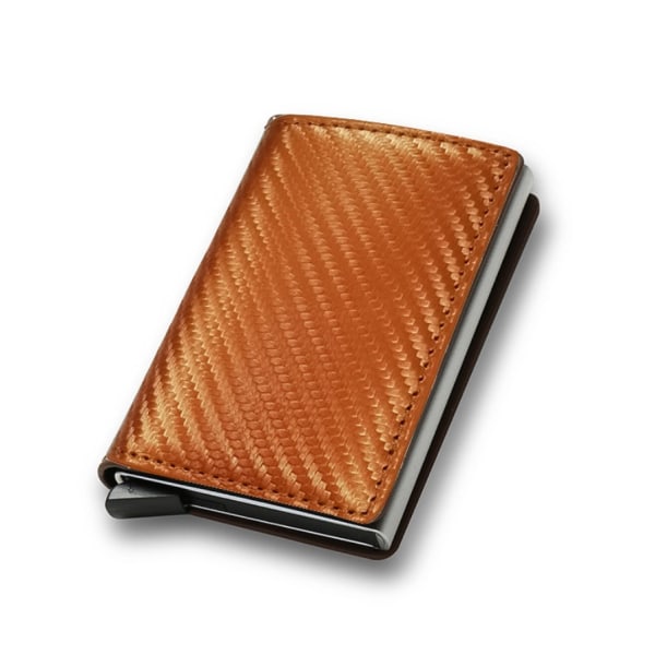 RFID - NFC Protection Leather Wallet Korthållare 6 kort Orange