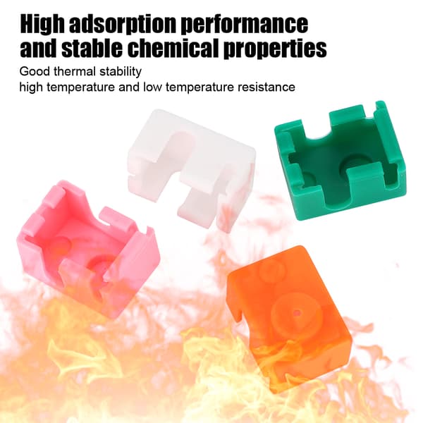8 st Silikonfodral Högtemperaturtålighet Värmeblocksöverdrag 3D-skrivartillbehör