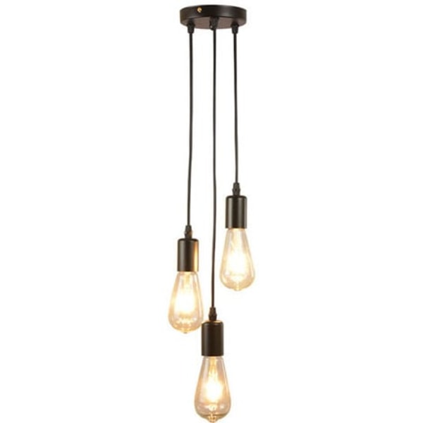 Vintage pendellampe, industrielt taklys, justerbar trelysekrone for spisestue, stue, 1 lys E27