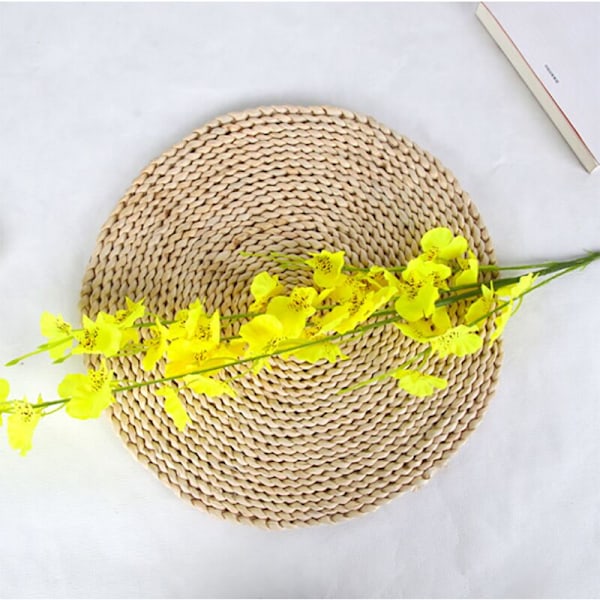 6stk lang gul gren ornament vårblomst simulering blomst dans orkide plast tørket blomst silke blomst simulering blomst,