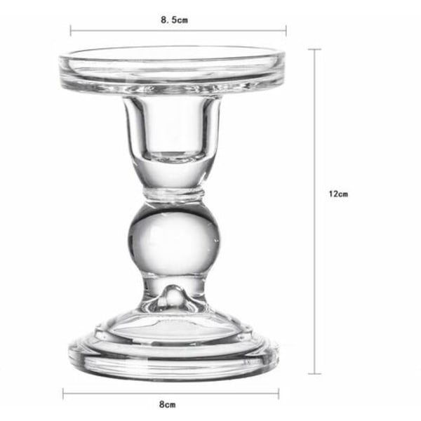 STK lysestaker i glass, (8 * 8,5 * 14 cm) lysestake med rund bunn, stabil konisk lysestake, bord i moderne stil