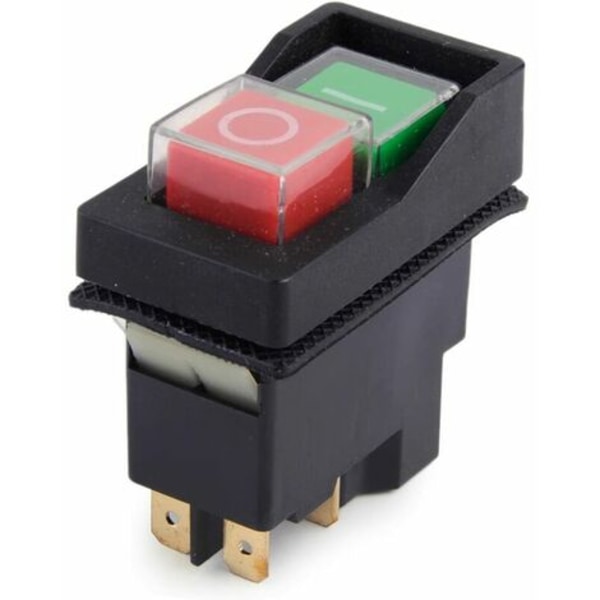 250V IP55 KJD17 KLD28 4 Pin Start Stop On Volt 2BTN Power Off Switch Velegnet til værkstedsmaskiner (leveret af Amazon)