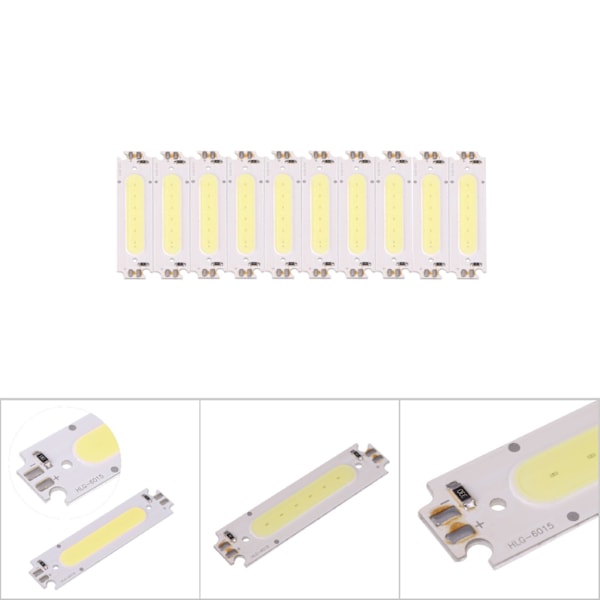 10-pack DC 12V 2W COB-chip ljuskälla för DIY LED-lampor, belysningsarmaturer och bilbelysning (vit)