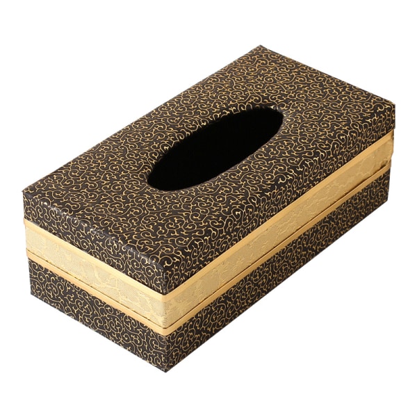 Hem Xiangyun Plus Phnom Penh Medium Black Leather Tissue Box,