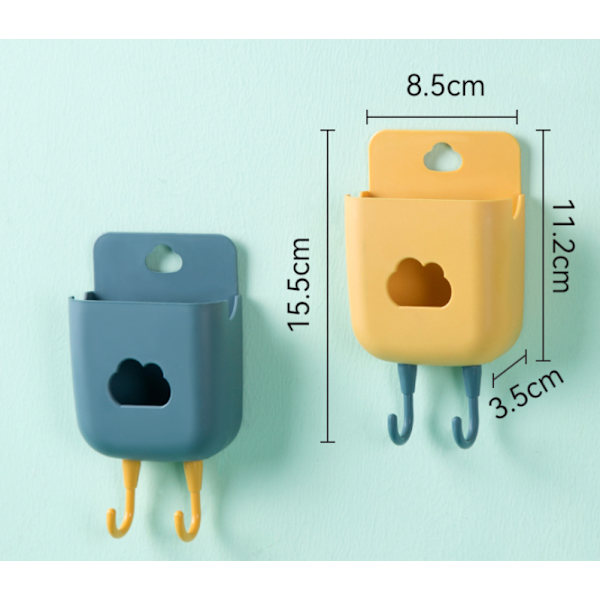 4 STK Vegghengende Stue Fjernkontroll Organizer Oransje+Oransje+Mørkeblå+Mørkegrønn 8,5*3,5*15,5cm,