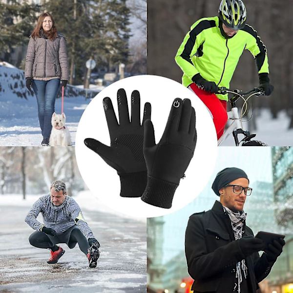Utomhussporthandskar Pekskärm män kör motorcykel Snowboardhandskar Halkfria skidhandskar Varma fleecehandskar M