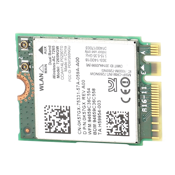 Trådløst netværkskort Dual Frequency til Intel AC7265 Wifi til Bluetooth 4.0 867mbps