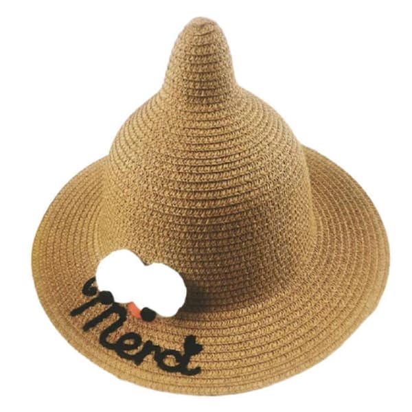Lille spir strå sommerhat søde store øjne til solbeskyttelse børns stråhat All-match Panama hat til sommer daglig W Khaki Khaki