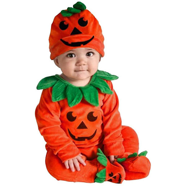 Toddler Halloween Pumpkin Fleece -haalari, söpö lämmin set 70