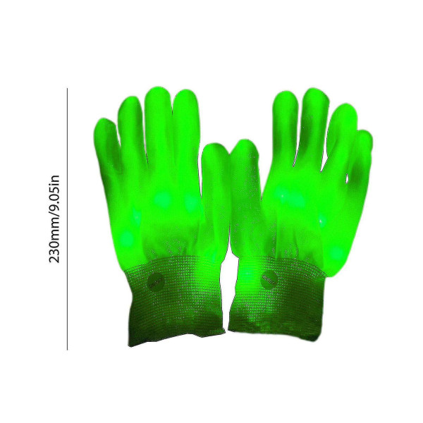 Led Blinkende hansker Glød 7 Modi Lyser Fingerbelysning Dans Rave Party Kids Green