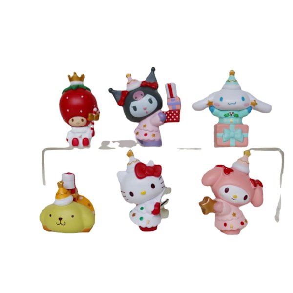 6 jordgubbsmelodi docka julklapp docka katt figur nypa docka blind box leksakstillbehör
