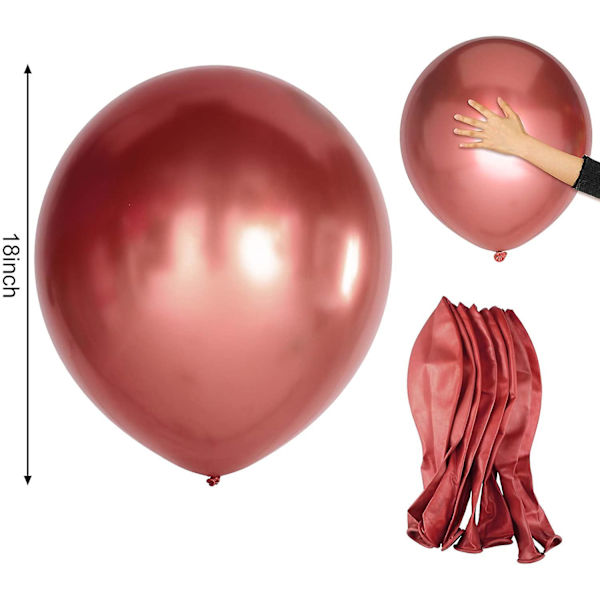 18 tuuman * 25 ruusukulta paksunnettu kromilateksi pyöreä ilmapallo,