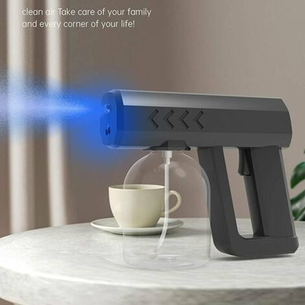 Blue Light Nano bakteriedræbende trådløs opladning Desktop Bærbar Elektrisk Steamer Sprøjte Sort 250ML