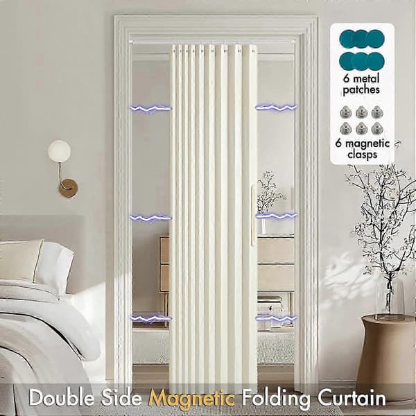 Magnetiske foldbare dørgardiner til døråbninger, skabsdelere, rumdelere med harmonikadesign