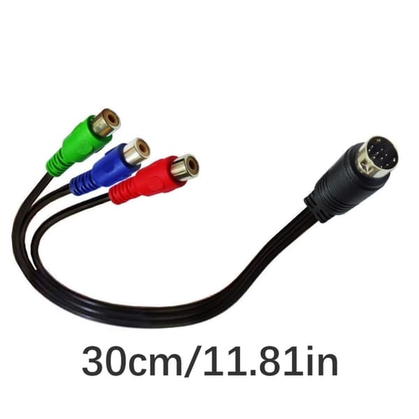 Fleksibelt 9-bens til 3RCA hun video lydkabel med kobberkerner 30 cm