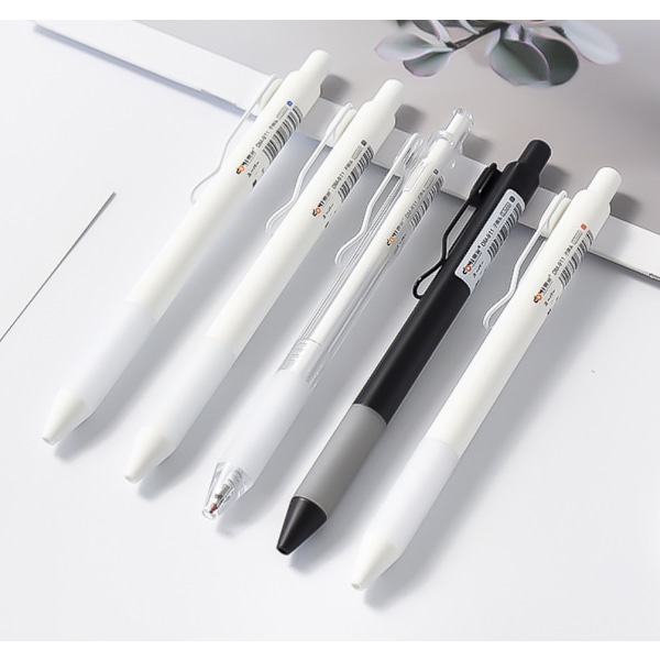 12 stk Seiko press gel pen elev test brevpapir signatur pen 0,5 mm kuglepen sort (DM911-sort (hvid stang) (0,5 mm)),