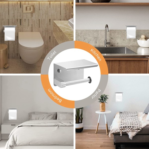 Toalettpappershållare, väggmonterad toalettpappershållare för badrum,  toalett och kök —Wick, 3b9b | Fyndiq