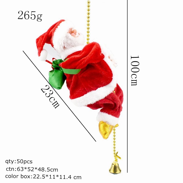 Fun electric Santa Claus climbing ladder climbing rope climbing beads Christmas toys creative Santa Claus doll toys Beaded Santa Claus Cloth Foot