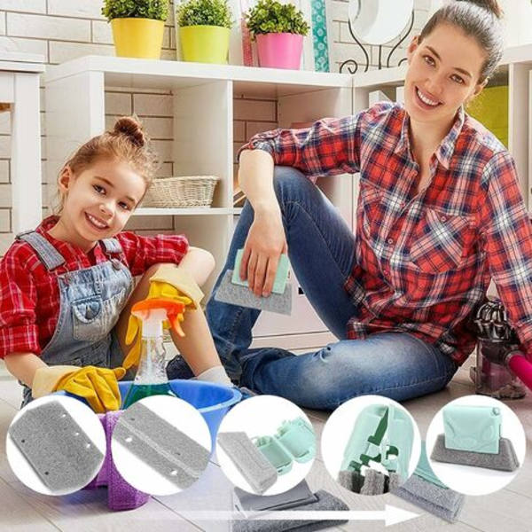 Återanvändbar magic fönsterputsborste Creative Groove Cleaning Brush Används för snabb rengöring i varje hörn Köks fönsterputsverktyg 6st,