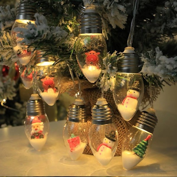 Julepynt med julemann, juletrelysstreng, LED-pære til juletre Christmas Doll Model