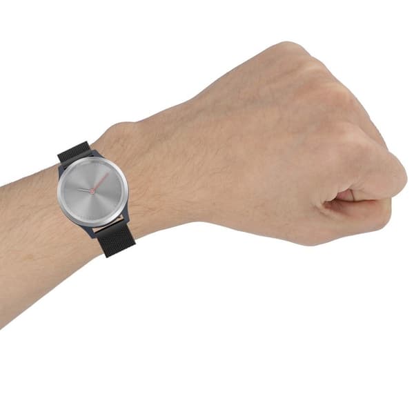 【HT】Garmin Vivomove 3s / Vivoactive 4S urrem i rustfrit stål - Sort Black black