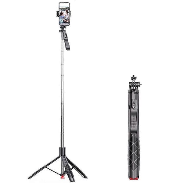 L15TT Rustfrit Stål Stang Udtrækkelig Selfie Stick Auto Pop Up Stativ Anti Shake Gulvstativ[ht] Not Specified