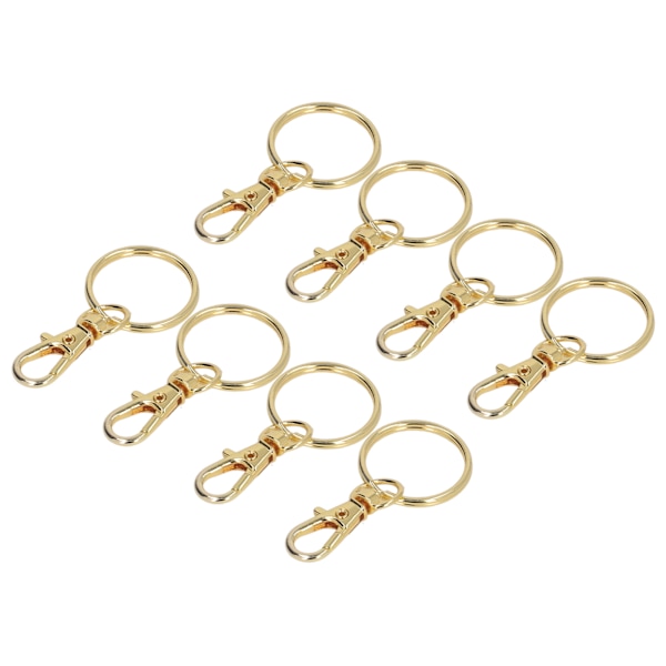 100 stk. Guld Hummerklo Lås Nøgleringe - Rustfrit Metal Nøglering Klips til DIY Nøglering Smykker