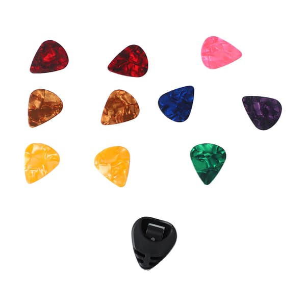 10 ST Gitarrplektrum och Gitarrplektrumhållare Set Bärbara bastillbehör Verktyg