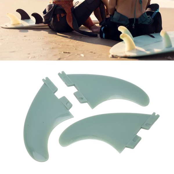 Surfbräda stjärtfena PVC-material automatisk vattendelande fena i tre set (grön)