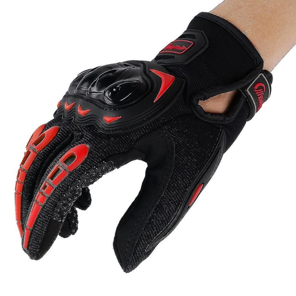 Handske Motorcykel Män Guantes Moto Gant Touch Screen Andas Motorcykel Racing Ridning Cykel Skyddshandskar Sommar Xinda red L