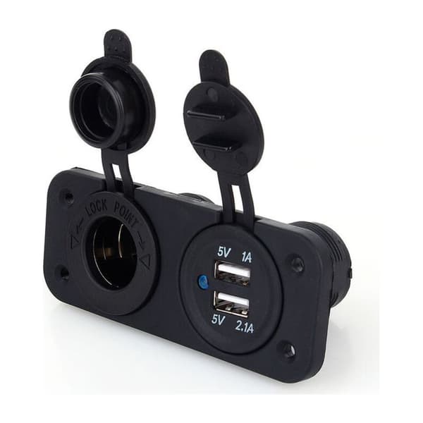 CHOYCLIT Dobbel USB Billader Sigarettenner Splitter 12V Strømadapter Uttak