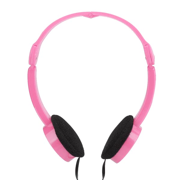 Sammenfoldeligt kablet stereoheadset Børnehovedtelefon med mikrofon til smartphone tablet-pink