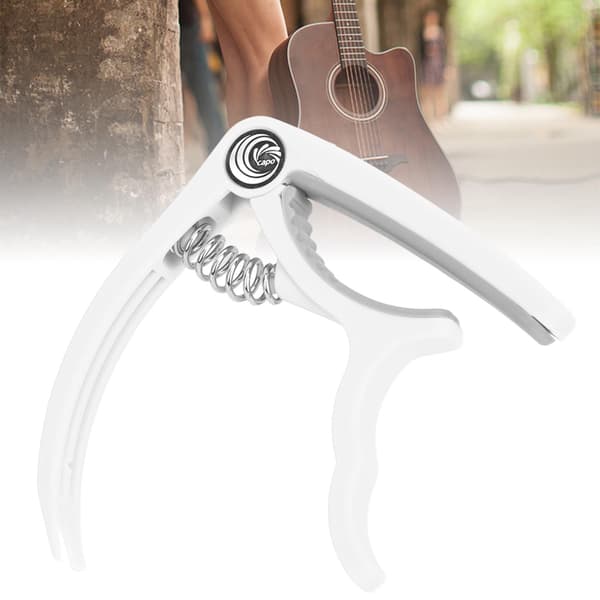 Guitar Capo Brostiftfjerner i Plastik til 4 til 6 Strenge Guitar Bas Ukulele Hvid