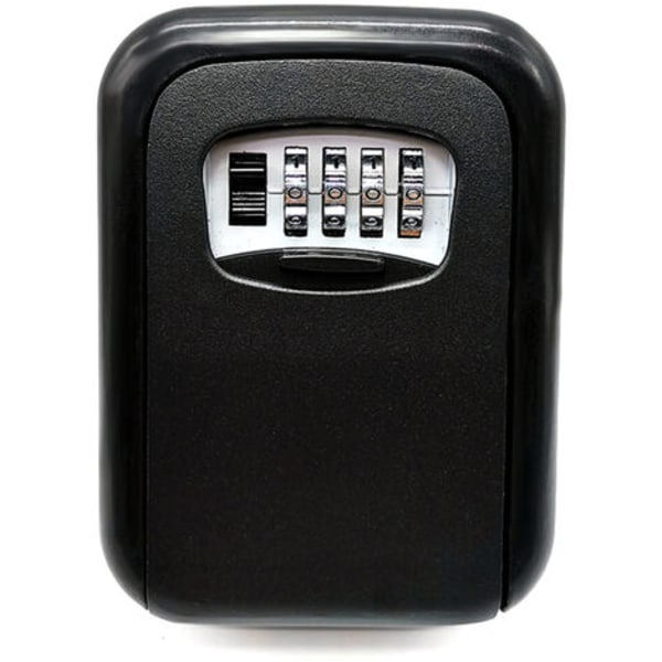 Nyckelkombinationslås Förvaringslåda Väggmonterad låslåda 4-siffrig kombination Passar rums- eller bilnyckel, svart