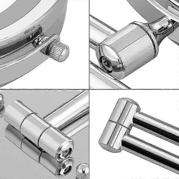 Väggmonterad sminkspegel LED-belyst förstorande badrum silverren