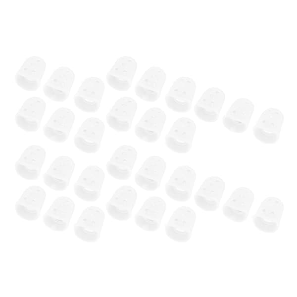30 st gitarr silikon fingerskydd andningsbara fingerskydd transparenta fingerspetskydd storlek M