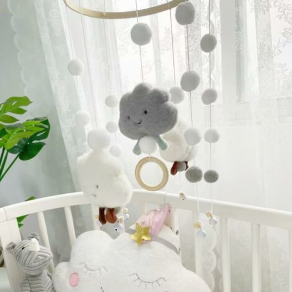 Crib Mobile Wind Chime Safety Crib Mobile Pendant Wind Chime grå