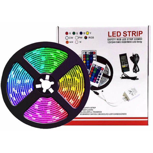 Bluetooth LED Strip Light, 5M RGB 5050 IP65 LED Strip Light med 28 dynamiska lägen, Multicolor Light Strip Styrs av