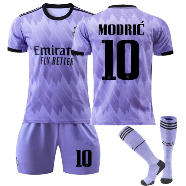 Ny sesong 2022-2023 Real Madrid Fotballdrakt Fotballuniformer MODRIC No. 10 kids 28(150-160cm)