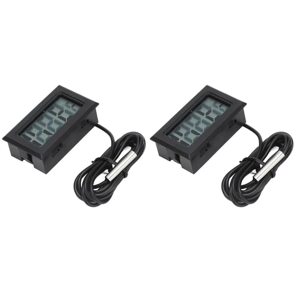 2. generations elektronisk digitalt termometer termostat temperaturmåler 2s opdatering med probe sort
