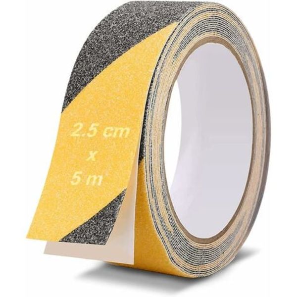 Halkfri tejp Gul Svart 5 mx 2,5 cm