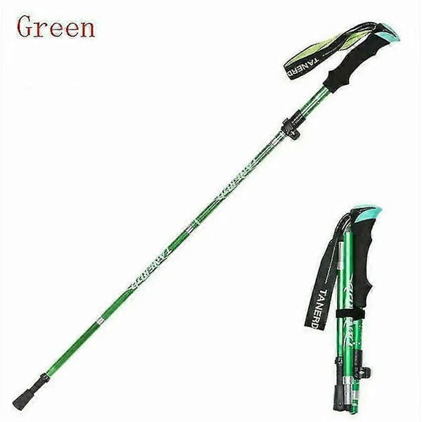5-sektions foldbare vandrestave Vandrestav Vandring Antishock green 95-110cm