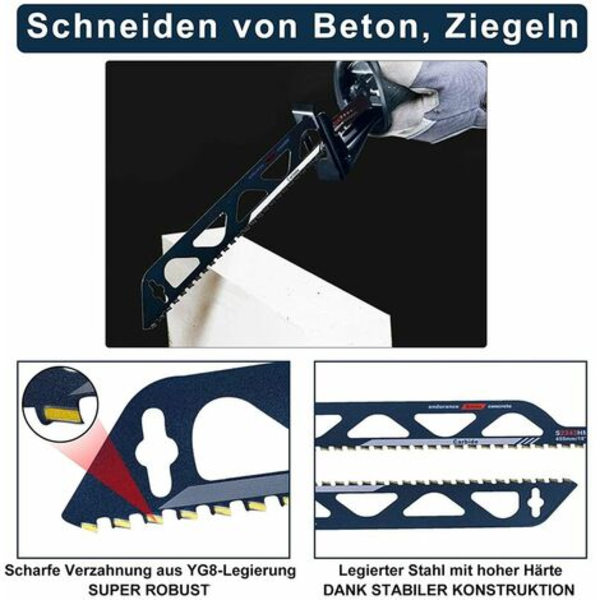 Tungsten Carbide stål sabel savklinge til metal, træ, sten, sabel sav tilbehør til porebeton, mursten, beton