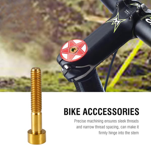 1 st Titanium Cykelheadset Stam M6 Thread Bolt Cykeltillbehör (Gold M6-35)