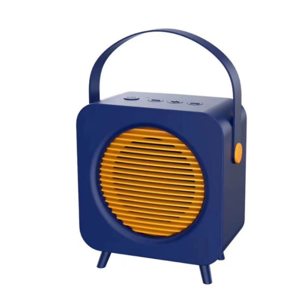 Enkel och snygg bärbar högtalare, retro bluetooth högtalare, liten bärbar bilhem (blå),